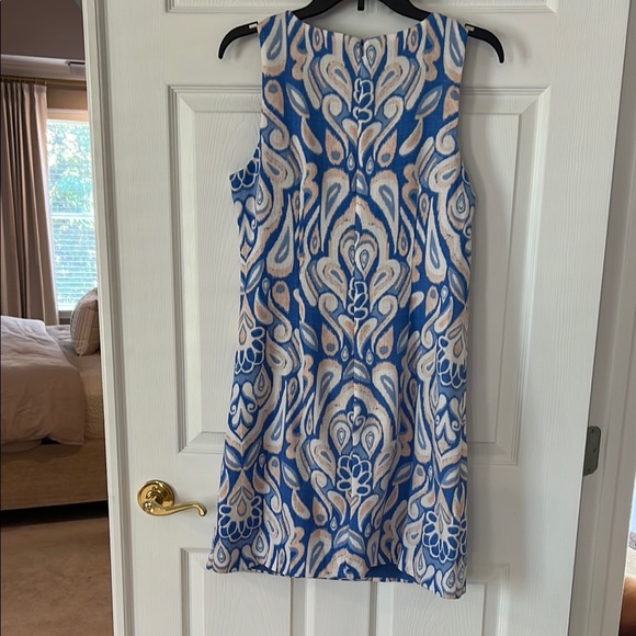 Vince Camuto Blue White Sleeveless Sheath Mini Dress - Picture 3 of 3